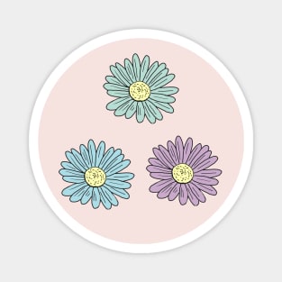 Pastel Blue Daisy Pack Magnet